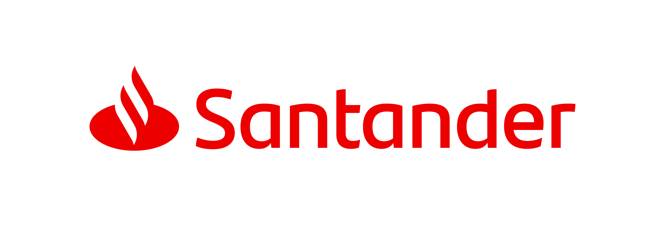 Logo Santander fondo rojo